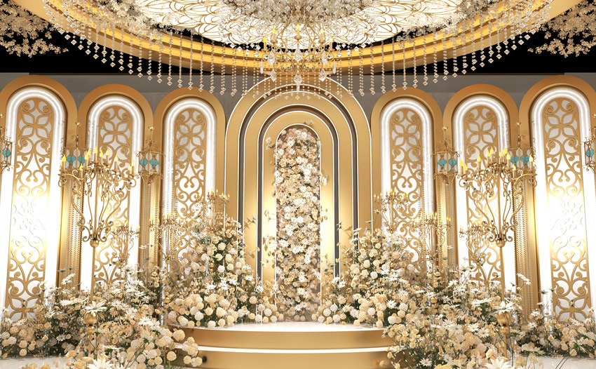 攀枝花香槟色调婚礼堂效果展示
